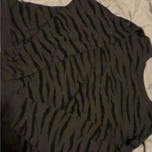 Gray and Black Zebra Print Sweater